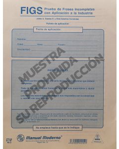 Folleto de aplicación Paq. 25 Prueba de frases incompletas con aplicación a la industria - FIGS