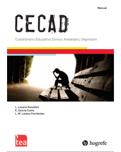 CECAD. Cuestionario Educativo-Clínico: Ansiedad y Depresión -Aplicación y corrección online (1 uso). Solo disponible para usuarios con manual