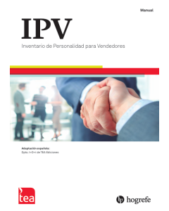 IPV. Inventario de Personalidad para Vendedores - Kit corrección (25 Hojas de respuestas, Pin de 25 usos)