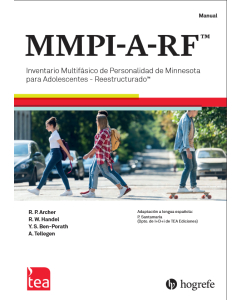 MMPI-A-RF®. Inventario Multifásico de Personalidad de Minnesota para Adolescentes - Reestructurado-Aplicación y corrección online (1 uso). Solo disponible para usuarios con manual